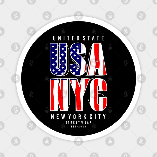 United State USA NYC Magnet by Mako Design 